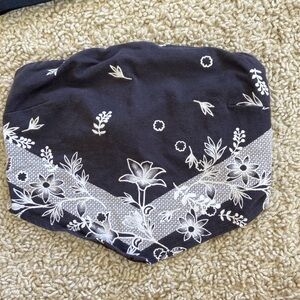 Urban outfitters bandana style floral tube top. Black and tan.
